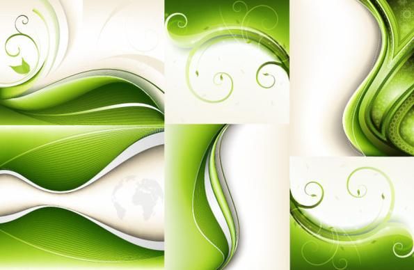 green dynamic background art vector