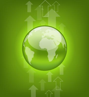 green earth with arrow background vector