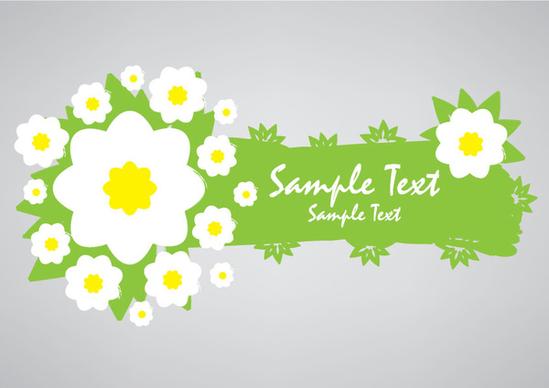 green eco banner with flowers