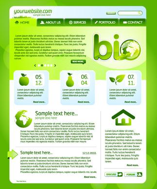 green eco website template design vector