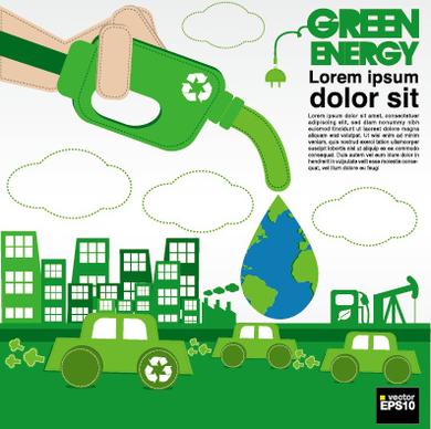 green ecology city concept design vector