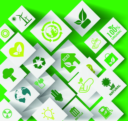 green ecology concept paper vector