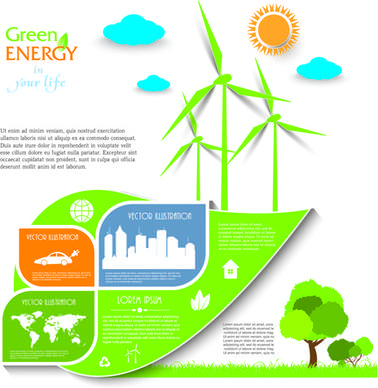 green energy business template vector