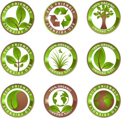 eco label templates green circles shapes
