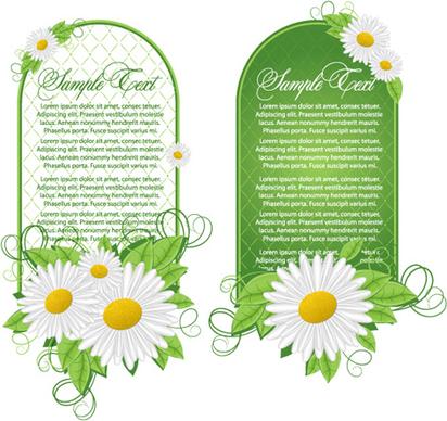 green floral frame vector set