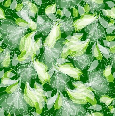 Green Floral Pattern Seamless Background