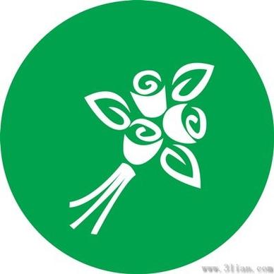 green floral vector icons
