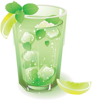 green fruit juice with ice vector