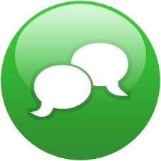 Green globe chat bubble