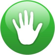 Green globe hand