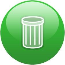 Green globe recycle bin