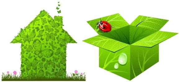 green house and box vector