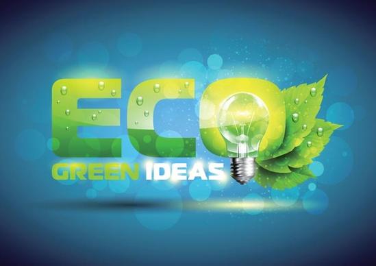 green ideas eco template vector