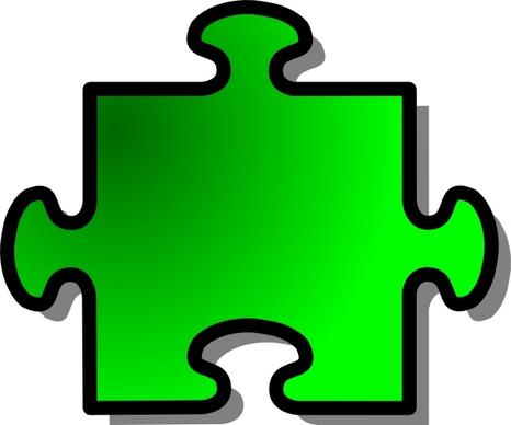 Green Jigsaw Puzzle clip art