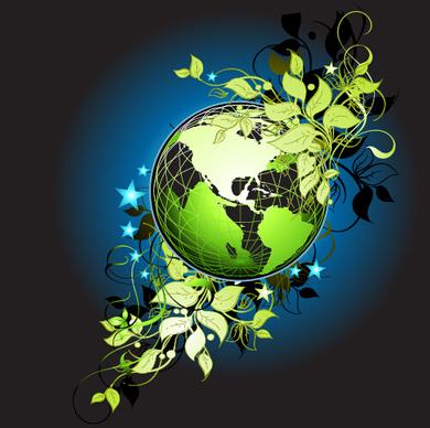 green leaf and eco earth vector