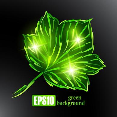ecology background sparkling green leaf icon handdrawn sketch