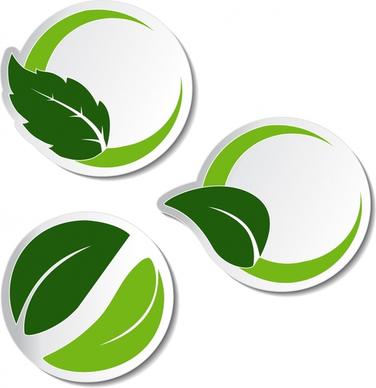 green leafy label vector