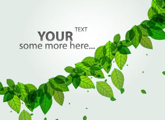 green leave flyer and cover brochure background vector