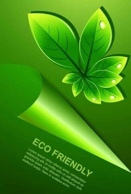 green leaves with water drop eco background