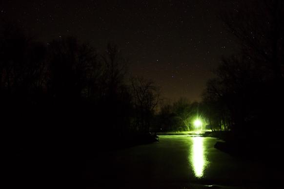 green lights at night at montauk state park missouri