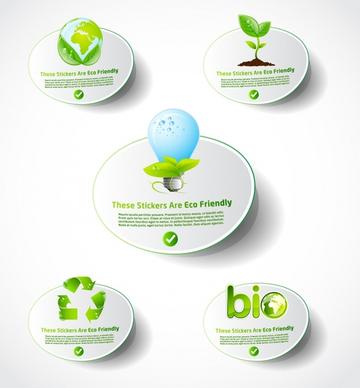 eco label templates modern bright environmental elements decor