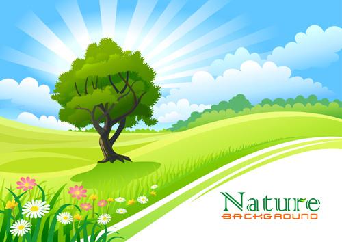 green of nature elements vector