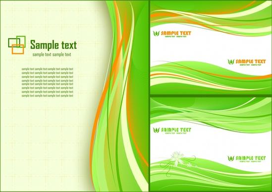 abstract background templates green dynamic curves ornament
