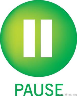 green pause icon vector