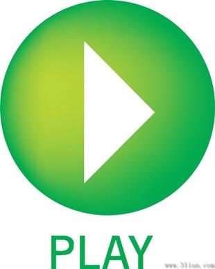 green play icon vector