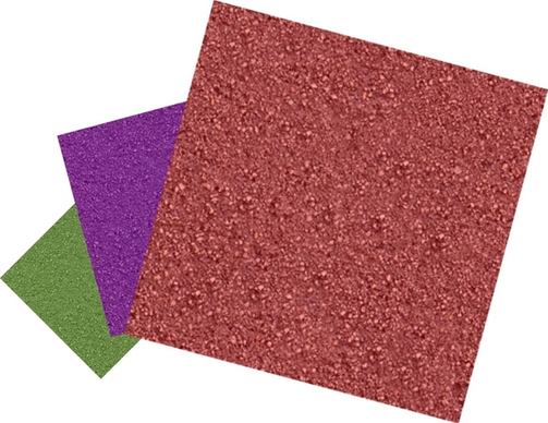 Green, purple, and red sandpapers