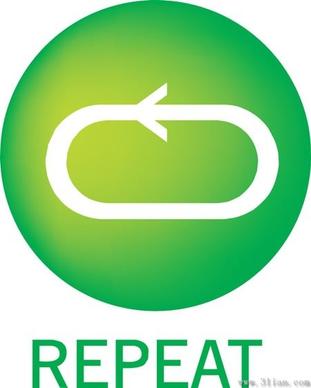 green repeat icon vector