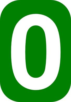 Green Rounded Rectangle With Number 0 clip art