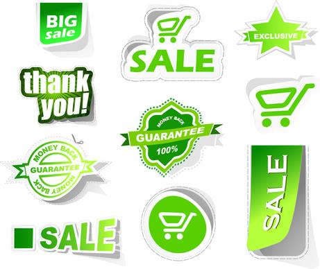 green sale tags