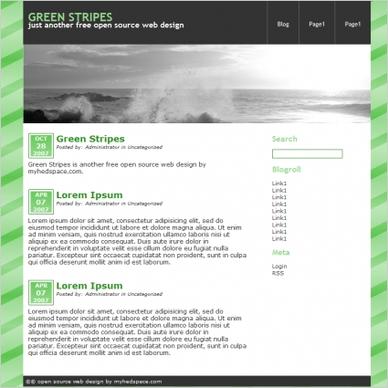 Green Stripes Template