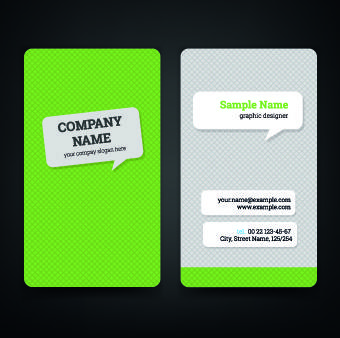 green style business cards design vector