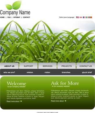 green styles website template vector