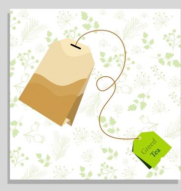 green tea filter bag icon 3d colored design