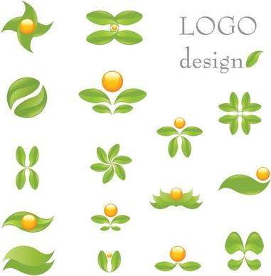 green theme logo template vector