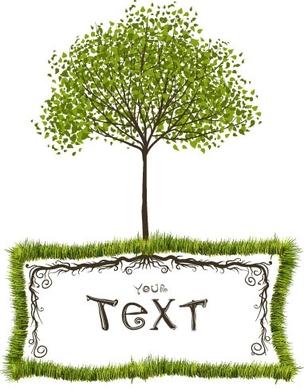 green trees vector text box