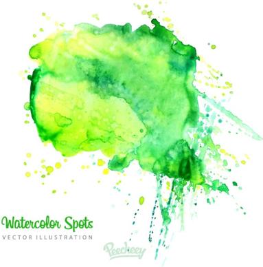 green watercolor splat background