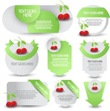 green web labels and fruit vector