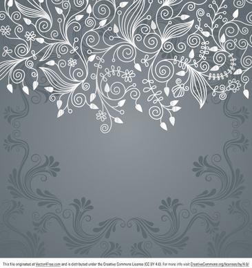 grey floral swirl vector background