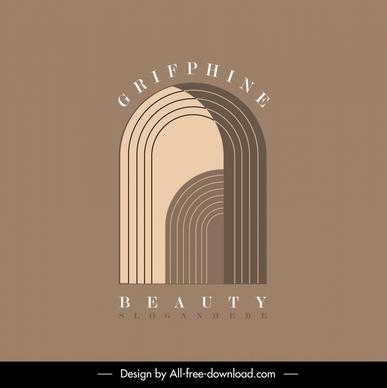 grifphine beauty logotype geometric symmetric curved lines sketch