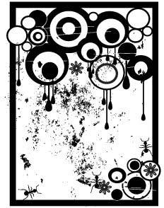 Grunge black and white circles