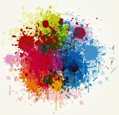 Grunge Colorful Splashing Vector Illustration