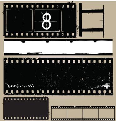 grunge film elements vector