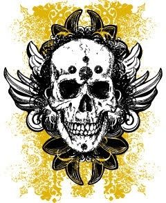Grunge skulls vector