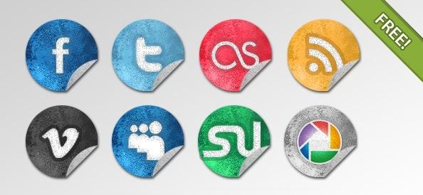 Grunge Social Network Icons