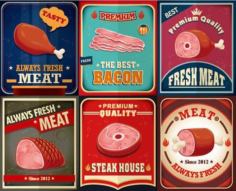 grunge vintage styles food poster vector