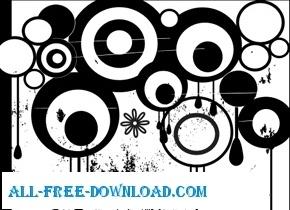 Grungy nasty circles vector with drips and removab